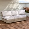 EAGLE PEAK Coastal Vista  3 Piece Curved Outdoor Wicker Sofa, Outdoor Wicker Armless Chair with Cushion - 2 of 4