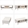 Sapphtopaz Modern Coffee Table with Rattan Drawer & Storage Space Rectangle Wood Living Room End Table with Wood Leg Coffee Bar for Living Room - 3 of 4
