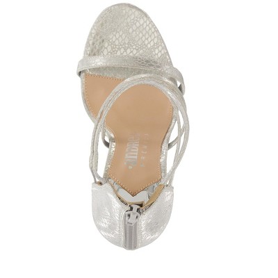 Andrea Silver Strappy High Heel Stiletto Sandals