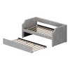 FUFU&GAGA Gray Upholstered Twin - Size Daybed with Trundle - Double - Layer Design for Space - Saving - 3 of 4
