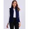 INSPIRE CHIC Women's Stand Collar Fully Lined Sleeveless Faux Fur Fluffy Zip Vest - 4 of 4