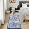 Vintage Abstract Area Rugs for Living Room Bedroom Washable Low Pile Non Slip Carpet Indoor Ultra Soft Retro Printed Distressed Rug - 2 of 4