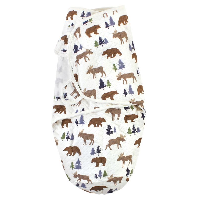 Hudson Baby Infant Boy Quilted Cotton Swaddle Wrap 3pk, Moose Bear, 0-3 Months, 6 of 7