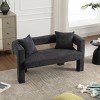 51"Modern Chenille Loveseat Sofa,Comfy Upholstered 2 Seater Sofa With 2 Pillows,Small Loveseat Sofa,Loveseat Couch -Maison Boucle - 2 of 4