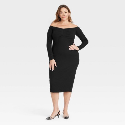 Women's Long Sleeve Midi Bodycon Dress - Ava & Viv™