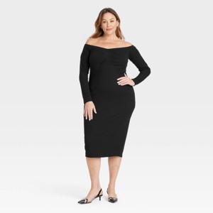 Women's Long Sleeve Midi Bodycon Dress - Ava & Viv™ - 1 of 3