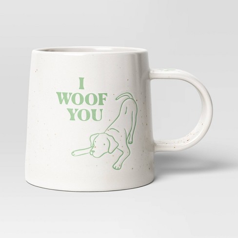 16oz Stoneware I Woof You Mug White - Room Essentials™: Coffee Mug, Microwave & Dishwasher Safe, Dorm Room Essential - image 1 of 3