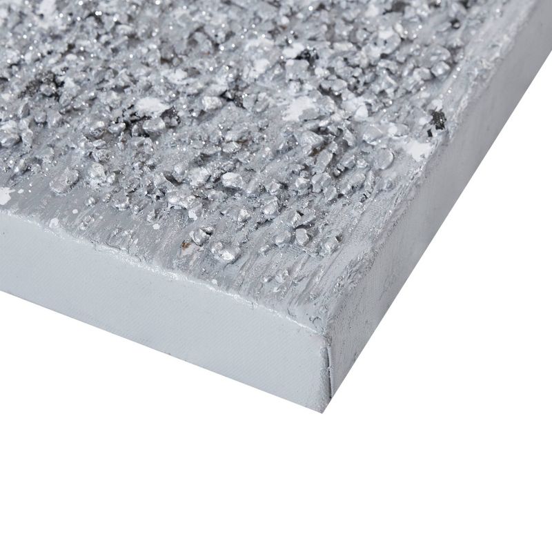 2pc Glimmer 100% Hand Brushed Heavy Textured Glitz Embellished Wall Canvas Set Silver - Madison Park, 6 of 12