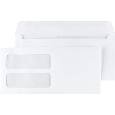 MyOfficeInnovations Gummed Double-Window 4 3/16" x 9" Envelopes for Laser Forms We 1000/Bx 381911