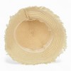 Anna-Kaci Women's Woven Bucket Hat with Soft Frayed Brim and Lightweight Straw Texture - 3 of 4