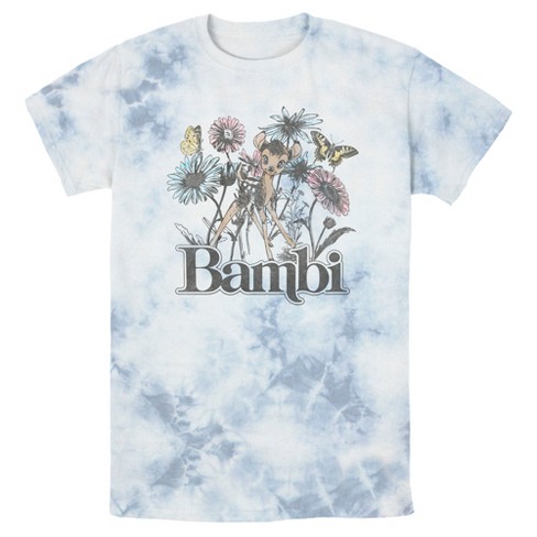 Men's Bambi Floral Sketch T-shirt - White/blue - Medium : Target