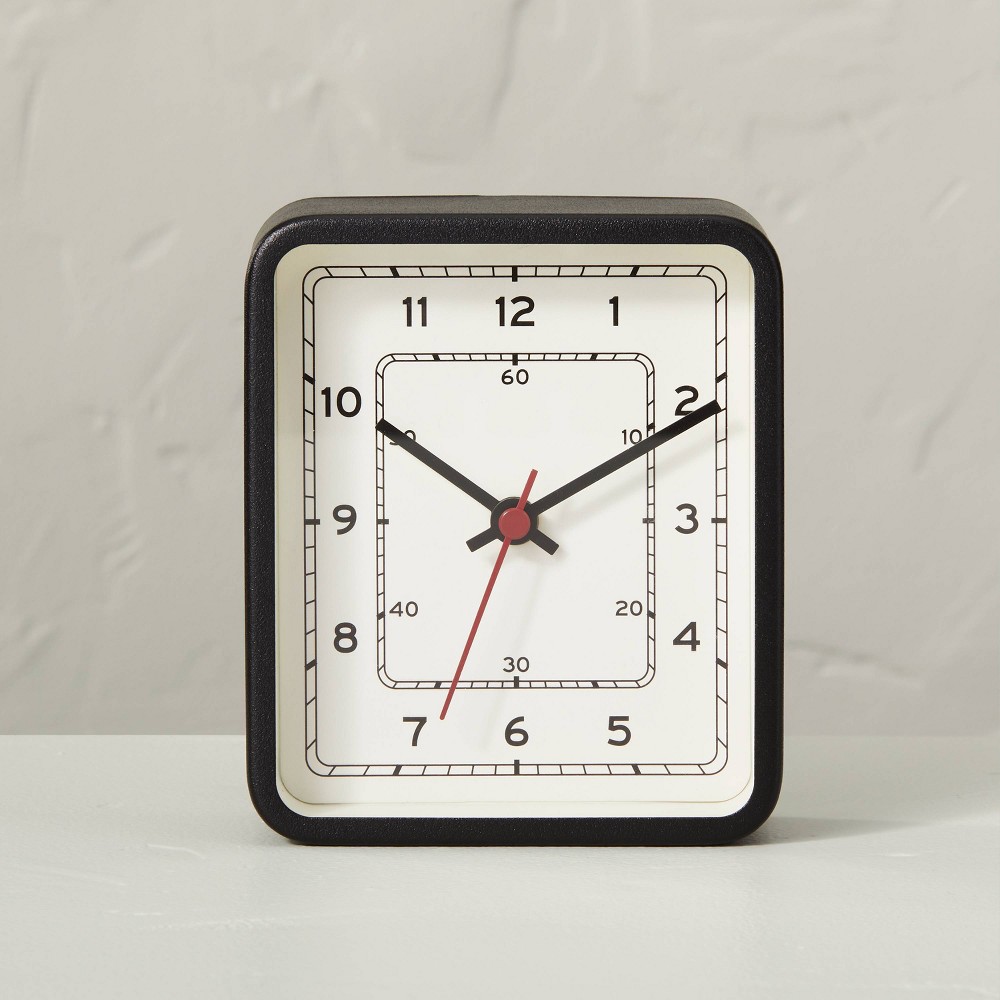 Analog Tabletop Clock Textured Black - Hearth & Hand with Magnolia