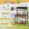 Costzon Mud Kitchen, Outdoor Play Kitchen with Stoves, Sink & Faucet, Blackboard, Cooking Accessories, Storage Shelf, Wooden Playset for Kids - 2 of 4