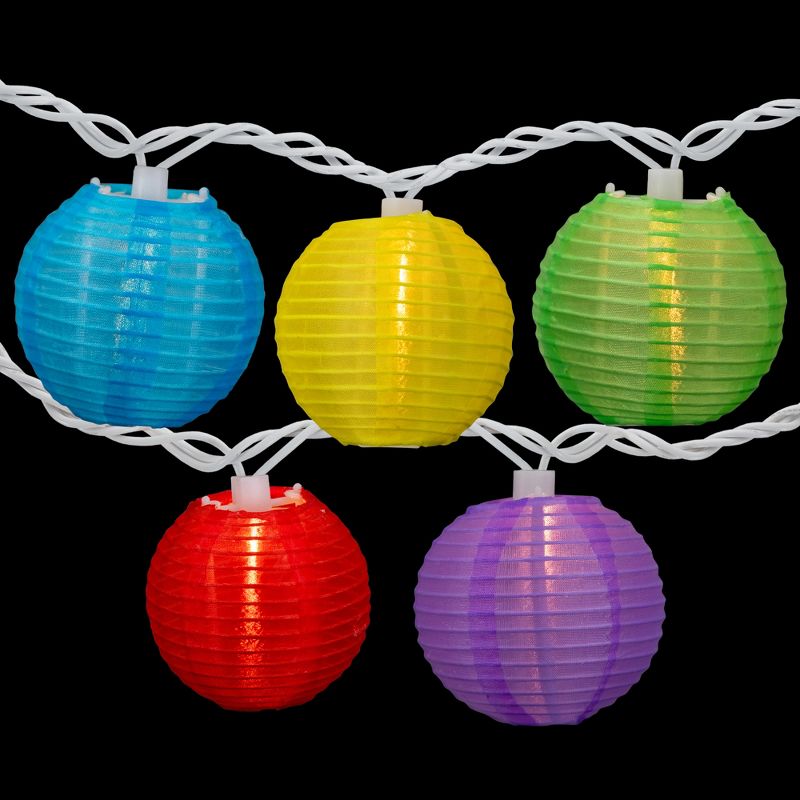 Northlight 10-Count Multi-Color Round Lantern Patio String Light Set, 7.25ft. White Wire, 3 of 7