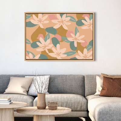23" x 33" Sylvie Summer Island Framed Canvas by Kate Aurelia Holloway Natural - Kate & Laurel All Things Decor