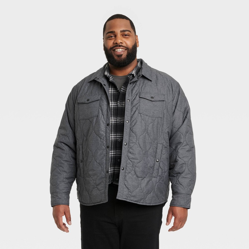 Men's Big & Tall Onion Quilted Lightweight Jacket - Goodfellow & Co™ Heathered Gray 5XL -  88319375
