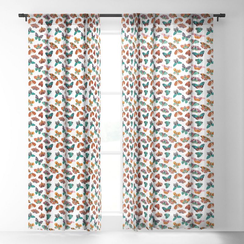 BlueLela Spring Butterflies Pattern 003 Single Panel Sheer Window Curtain - Deny Designs, 2 of 7