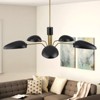 Rennnsan Solariq 48" W 5 - Light Unique Dome Mid-Century Modern Dimmable Chandelier in Black - 2 of 4
