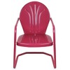 Northlight 34-Inch Retro Tulip Steel Outdoor Steel Armchair, Pink - 3 of 4