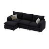 Sectional Sofa Couches L-Shape Upholstered Cloud Couch Sofa Couch Set With Ottomans 2 Seats Comfy Couch No Assembly - 2 of 4