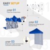 EAGLE PEAK 5x5ft Easy Setup Pop Up Canopy Tent with One Wall - 3 of 4