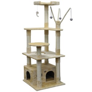 Go Pet Club 66" Cat tree Scratcher with Sisal Covered Posts and Dangling Toys F3031 - 1 of 1