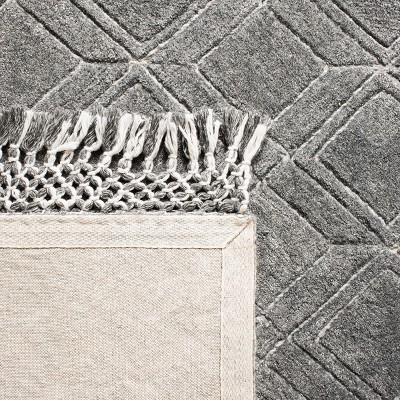 Gray 8' x 10' Hand-Tufted Wool Shag Rug