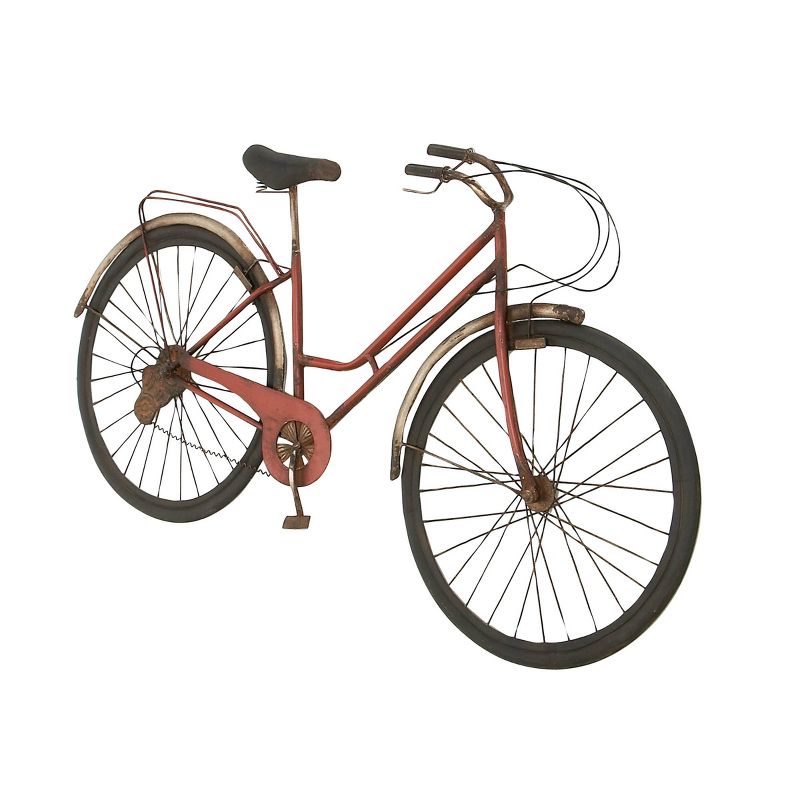 Metal Bike Wall Decor with Seat and Handles Red - Olivia &#38; May, 3 of 8