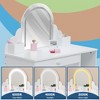 Girls Vanity with Lighted Mirror & Stool,Kids Vanity Makeup Desk with Wooden Makeup Playset,Adjustable LED Light - 3 of 4