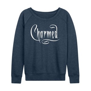Women's - Charmed - Simple Logo Lightweight French Terry Wide Neck Long Sleeve Shirt - 1 of 4