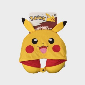 Pokemon Kids' Pikachu Hooded Neck Pillow - 1 of 3