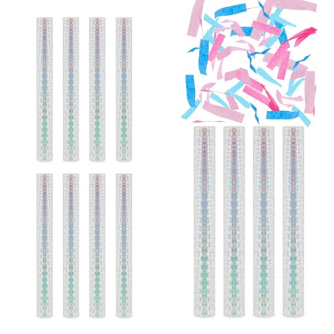 Sparkle And Bash 12 Pack Gender Reveal Confetti Wands, Flutter Sticks ...