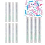 Sparkle and Bash 12 Pack Gender Reveal Confetti Wands, Flutter Sticks with Pink and Blue Confetti Strips