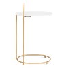 Kate and Laurel Caplan Capsule MDF C Table, 20x13.75x32.75, White and Gold - 4 of 4