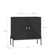 TIRAMISUBEST Sideboards Buffets Cabinet Home Coffee Bar Cabinet - Black Mobile File Cabinet - 4 of 4