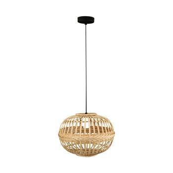 1-Light Armsfield Oval Pendant with Wood Shade Brown - EGLO