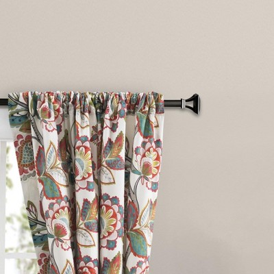 Wynette Multicolor Room-Darkening Cotton Polyester Curtain Panels