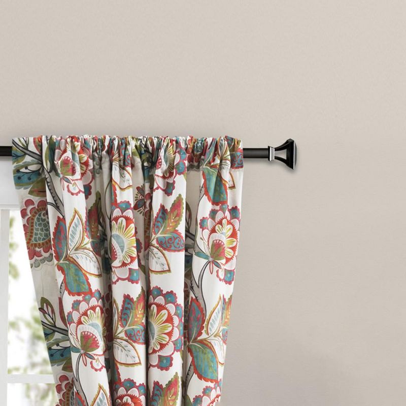 Ellis Curtain Wynette Lined 3" Rod Pocket Curtain Panel Pair with Tiebacks Multicolor, 3 of 5
