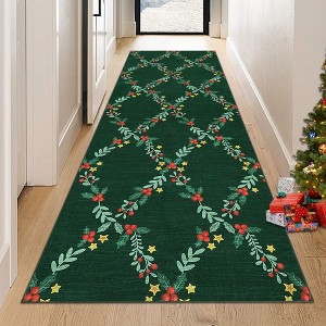 Christmas Area Rug Ultra-Soft Trellis Bedroom Carpet - 1 of 4