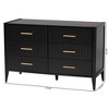 Baxton Studio Primrose Fluted Wood 6 Drawer Dresser Black - 3 of 4