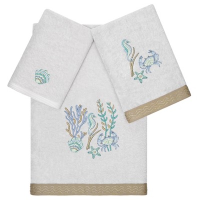 Seashell Embroidery Hand Towel