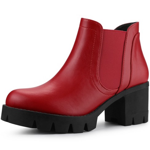 Ladies red chelsea boots online