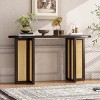 48'' Rustic Rattan Console Table with Oval Top,Narrow Farmhouse Entryway Table for Hallway or Living Room-Baofuwish - 2 of 4