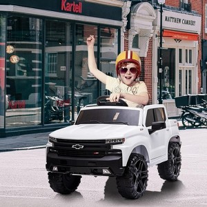 Garvee 12V Kids Ride-On Truck – Electric Silverado Trail Boss with Remote Control, MP3/Bluetooth, LED Lights & Suspension - 1 of 4