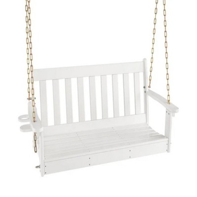 54 Inch HDPE Patio Porch Swing with Cup Holder