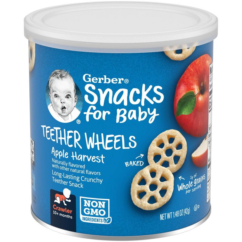 Gerber Teether Wheels Apple Harvest Baby Snacks - 1.48oz, 1 of 15