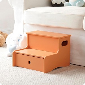 Kings Brand Furniture Wooden Toddler Step Stool for Kids with Storage for Bedroom, Bathroom, Kitchen - 1 of 4