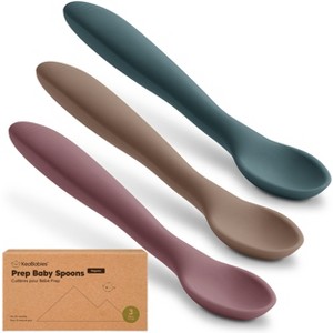3-Pack Prep Baby Spoons, Silicone Baby Utensils for Self Feeding 6-24 Months, All Stages Baby Feeding Set, BLW Toddler Spoons - 1 of 4