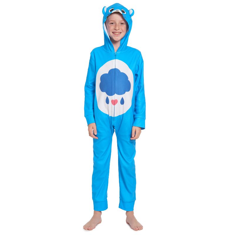 Care Bears Grumpy Bear Fleece Zip Up Costume Pajama Coverall , 1 of 10