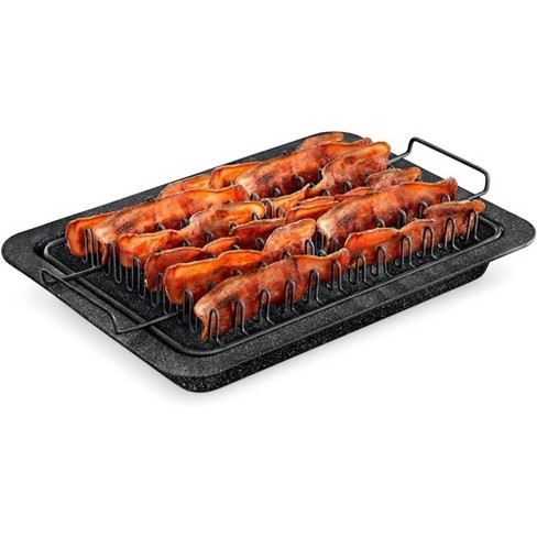 Eazy Mealz Bacon Rack & Tray 2-pc Set, Rack and Grease Catcher